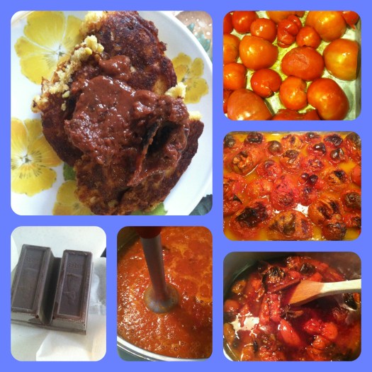 The process of making tomato jam.